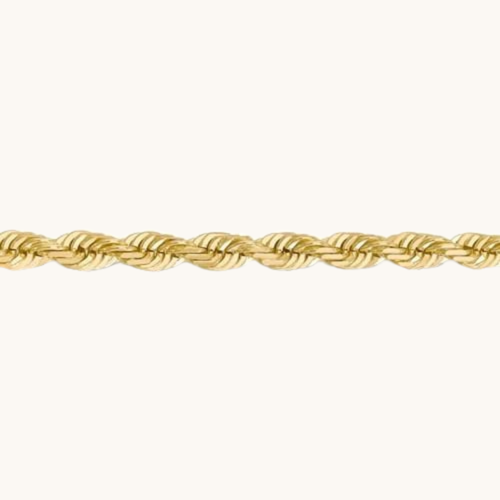 7.00mm Gold Rope Chain Necklace