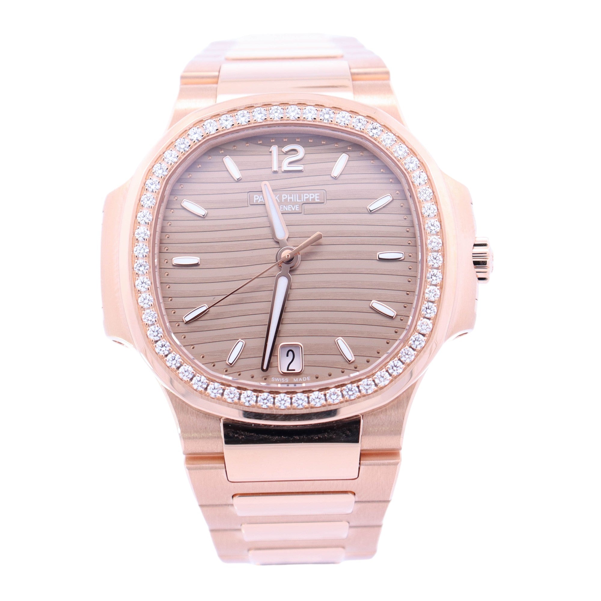 Patek Philippe Nautilus 35mm Champagne Dial Watch Ref# 7118/1200R-010 - Happy Jewelers Fine Jewelry Lifetime Warranty