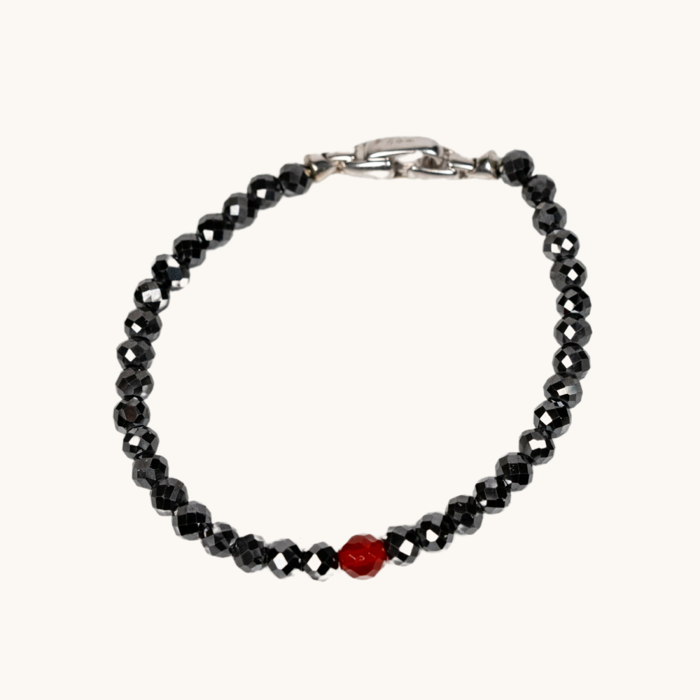 Red and Black Moissanite Bracelet