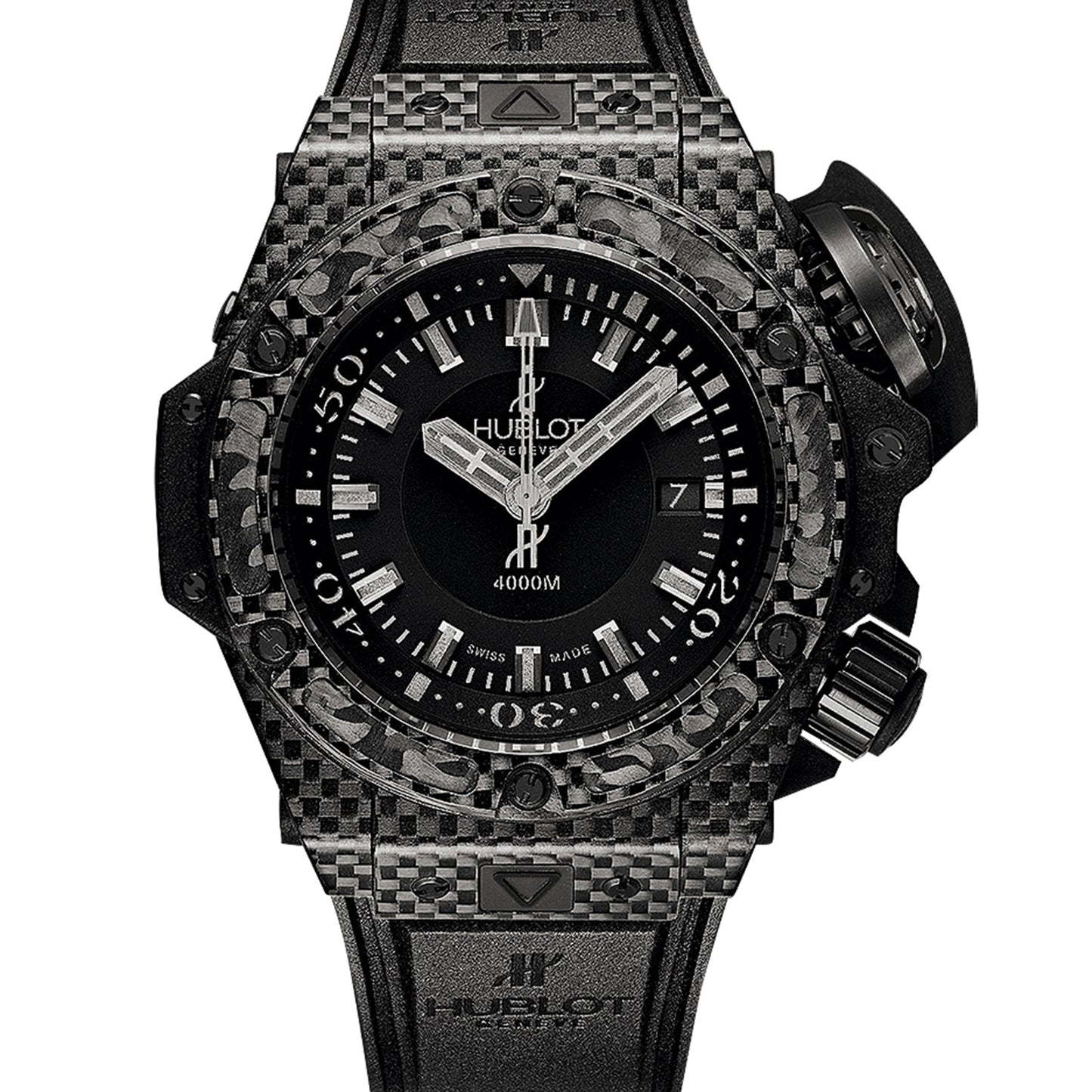 Hublot King Power Oceanograph 48mm Black Carbon Fiber Titanium Black Dial Ref# 731.QX.1140.RX