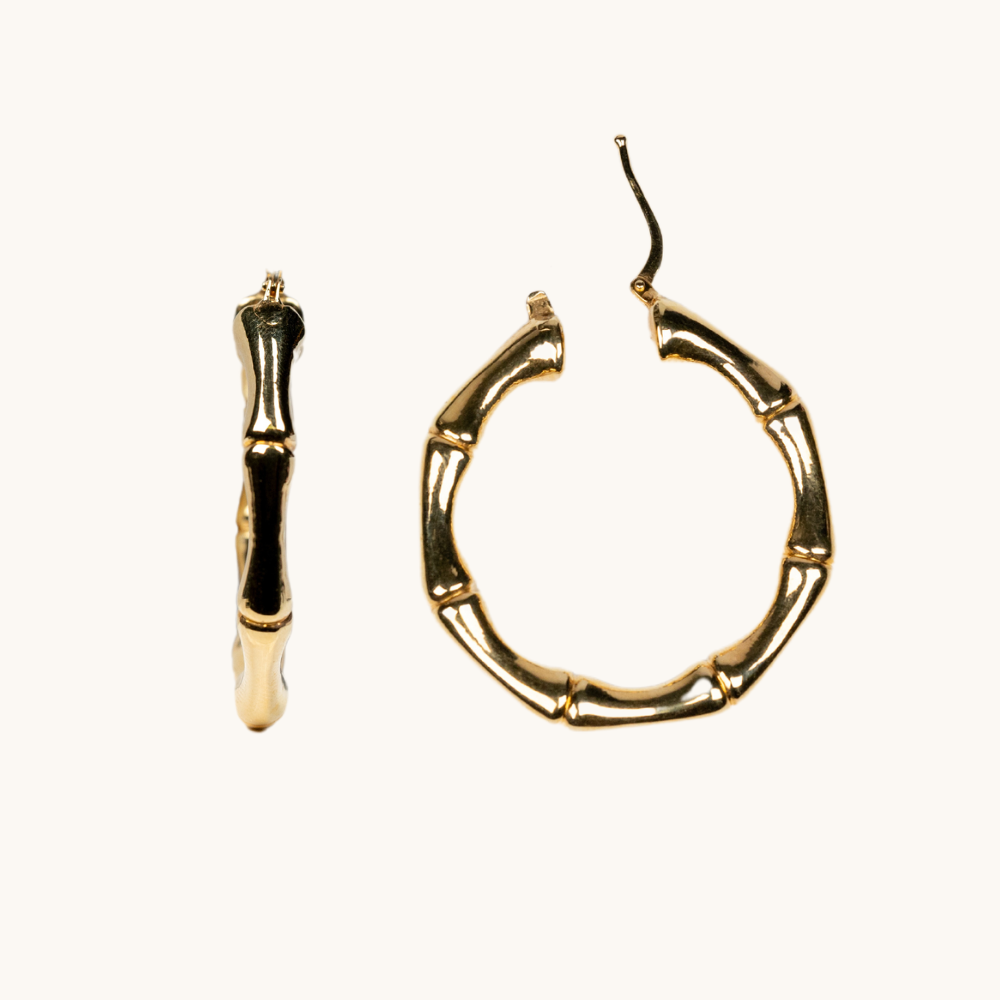 Bamboo Hoop Earring