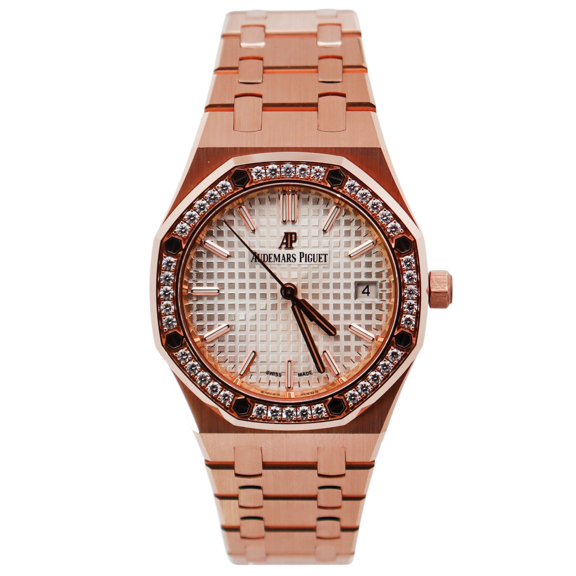 Audemars Piguet Royal Oak 34mm Silver Dial Watch Ref# 77351OR.ZZ.1261OR.01 - Happy Jewelers Fine Jewelry Lifetime Warranty