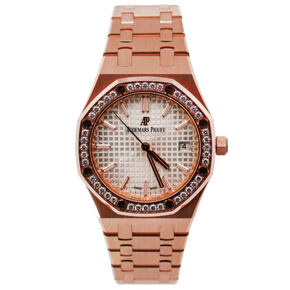 Audemars Piguet Royal Oak 34mm Silver Dial Watch Ref# 77351OR.ZZ.1261OR.01 - Happy Jewelers Fine Jewelry Lifetime Warranty