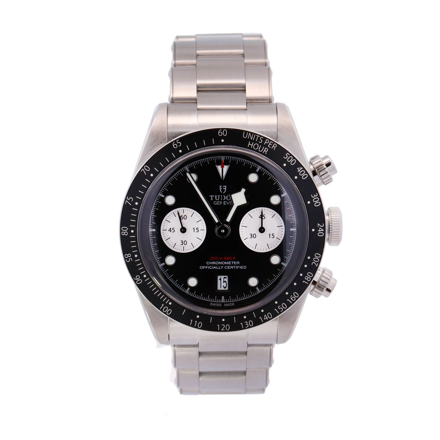 Tudor Black Bay Chrono Stainless Steel 41mm Black Chronograph Dial Watch Reference# 79360N - Happy Jewelers Fine Jewelry Lifetime Warranty