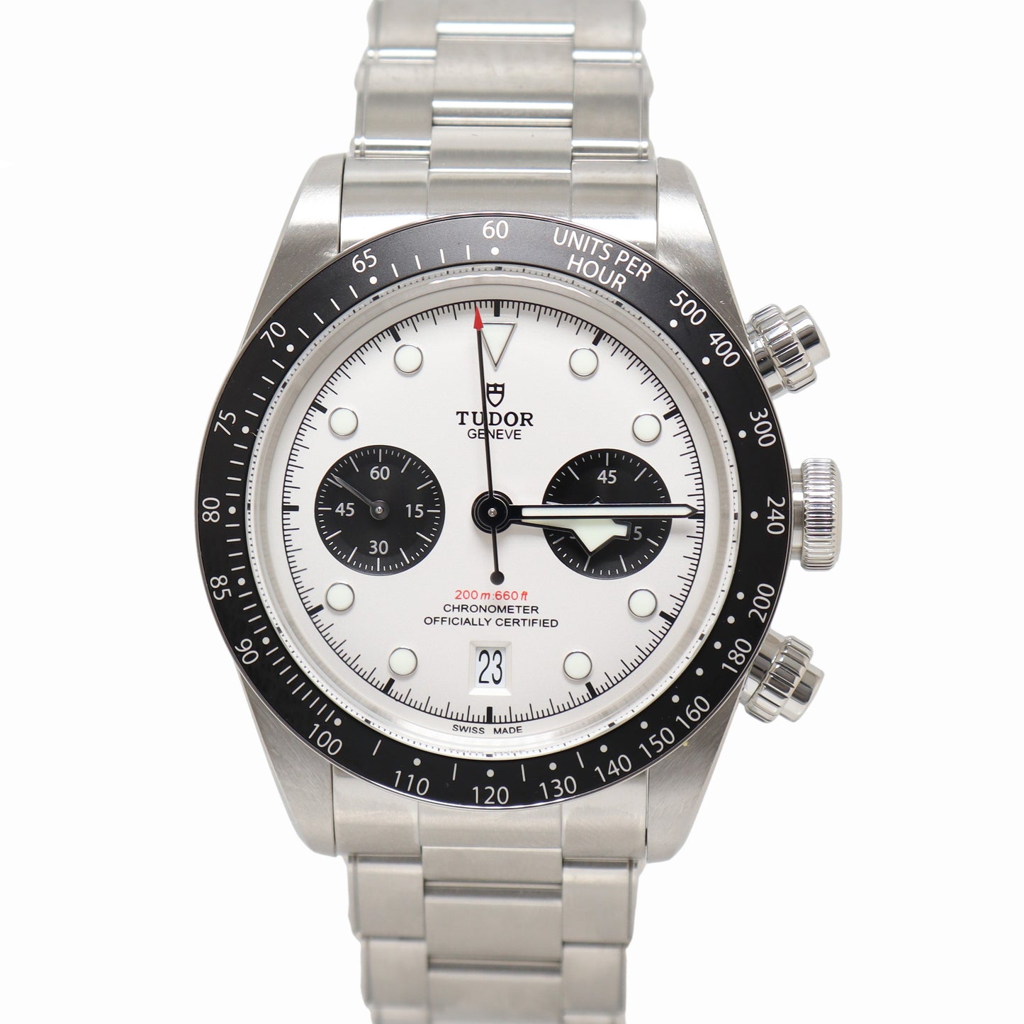 Tudor Chronograph Stainless Steel 41mm White Chronograph Dial Watch Reference# 79360N - Happy Jewelers Fine Jewelry Lifetime Warranty