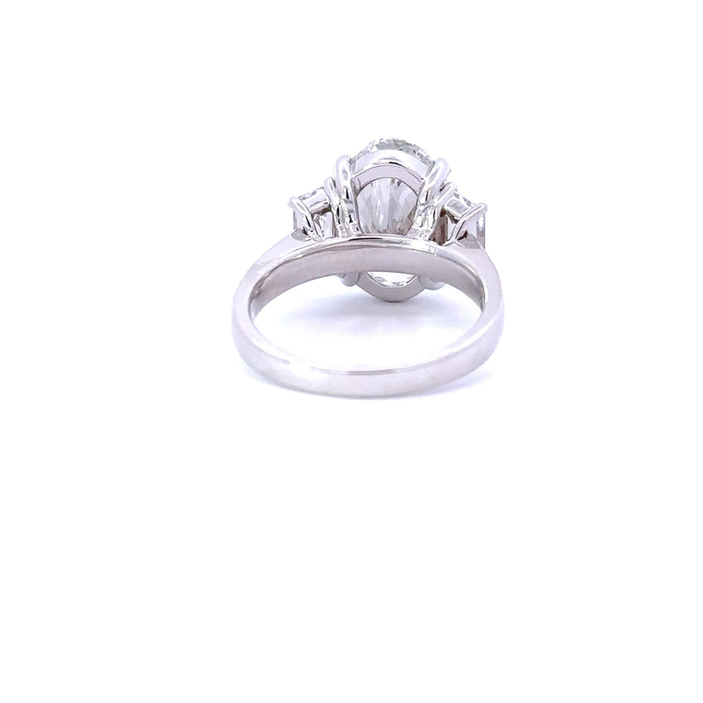 5.14 Carat Oval Lab Grown Diamond 3 Stone Engagement Ring - Happy Jewelers Fine Jewelry Lifetime Warranty