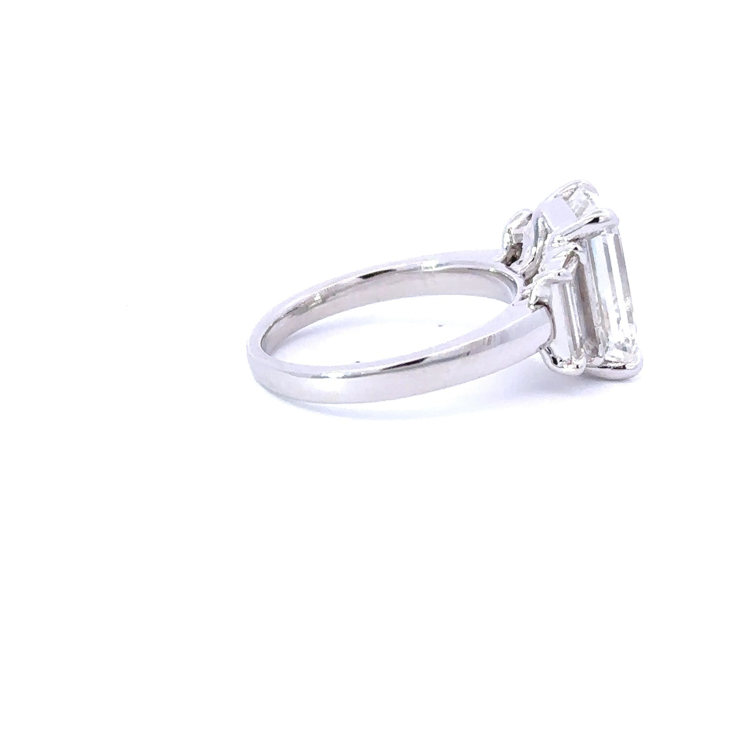 5.05 Carat Emerald Lab Grown Diamond 3 Stone Engagement Ring - Happy Jewelers Fine Jewelry Lifetime Warranty