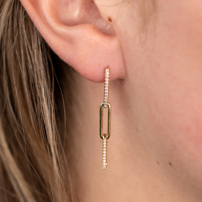 Diamond Link Earrings - Happy Jewelers Fine Jewelry Lifetime Warranty