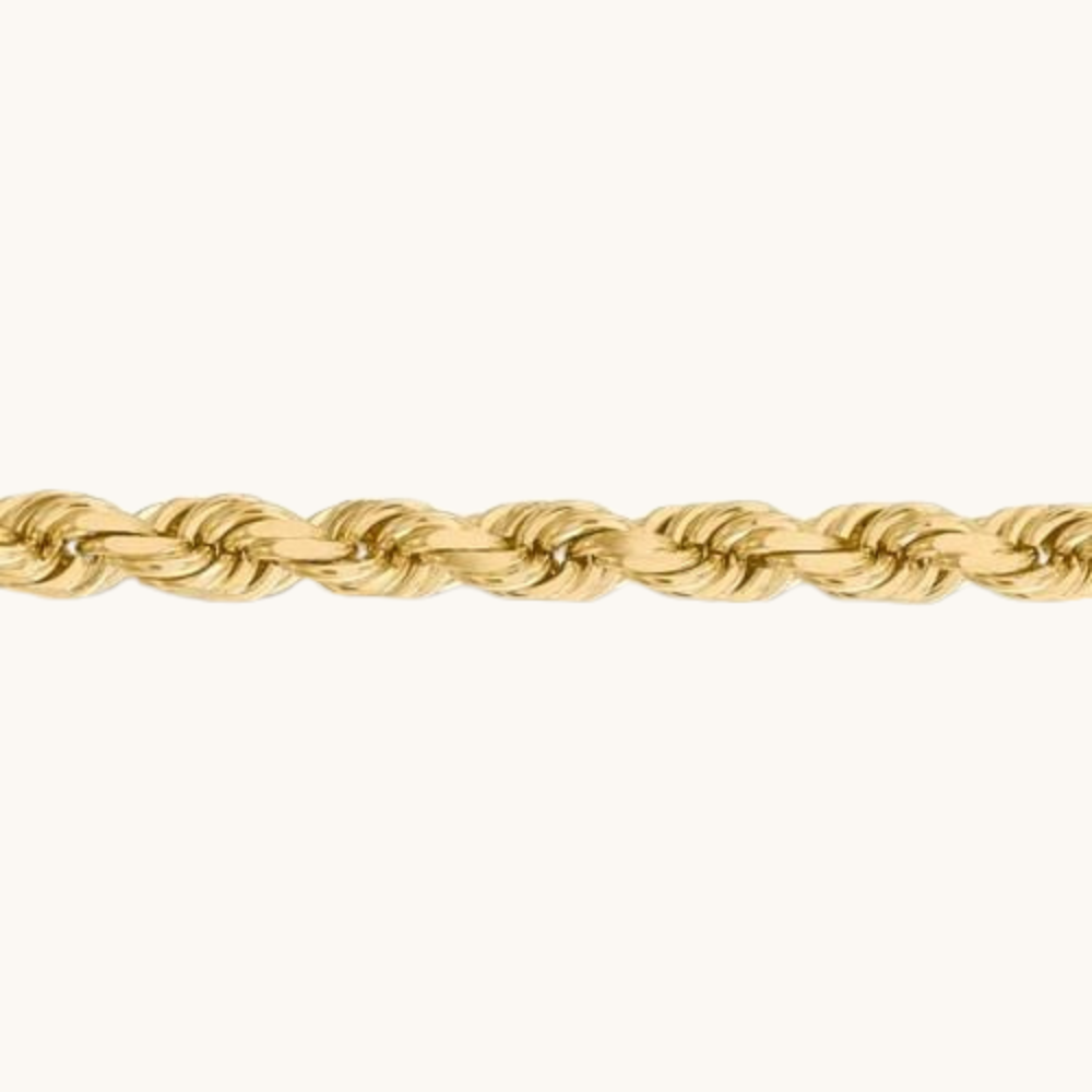 8.00mm Gold Rope Chain Necklace