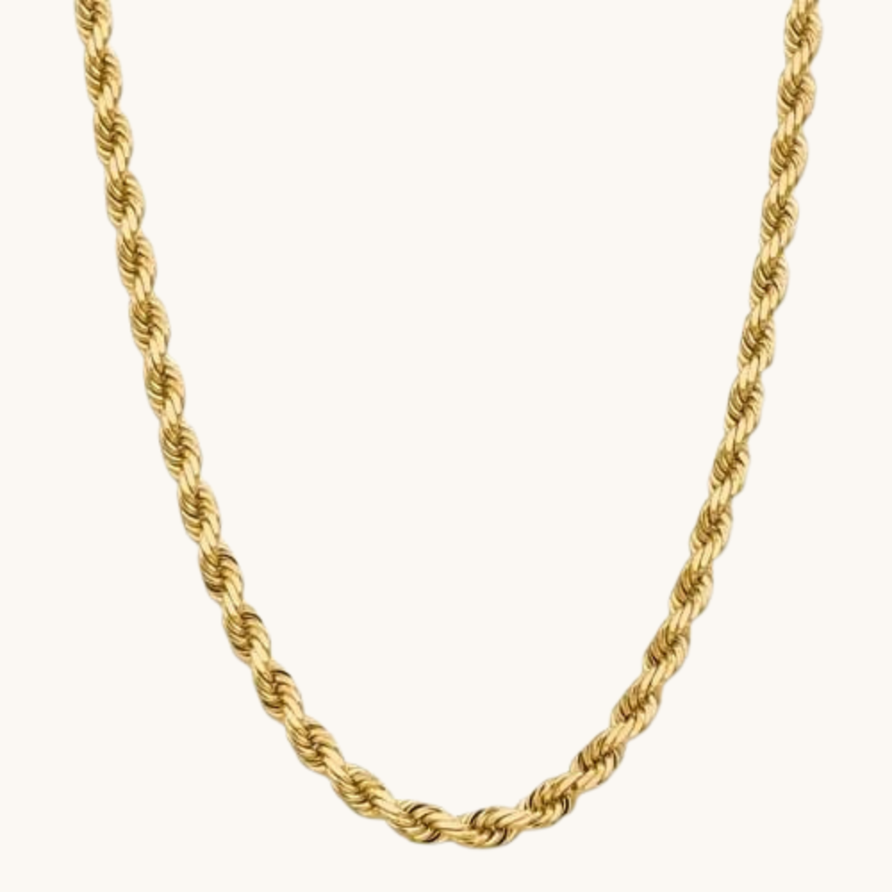 8.00mm Gold Rope Chain Necklace