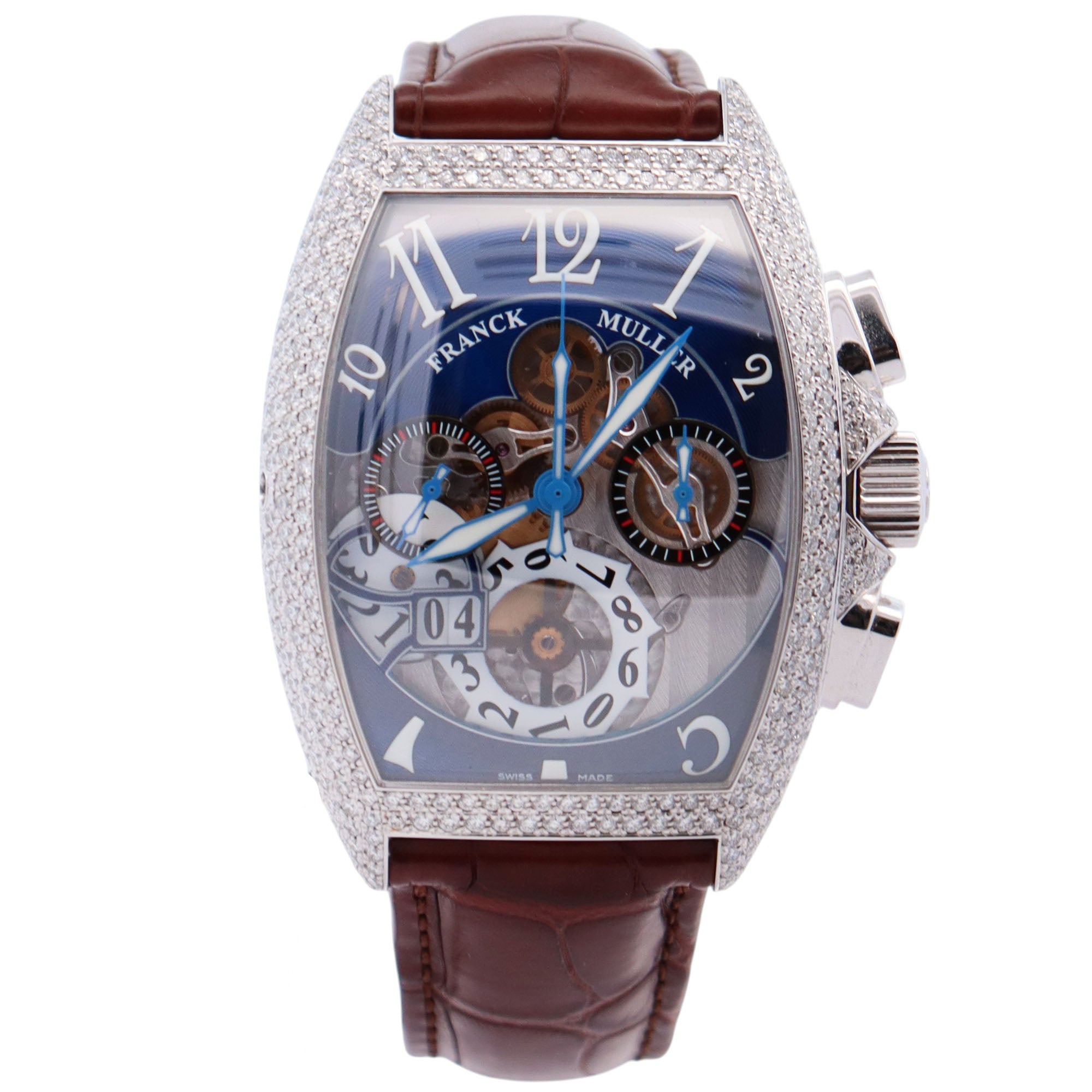 Franck Muller Cintree 39mm Blue Dial Watch Ref# 8083 CC GD FO D - Happy Jewelers Fine Jewelry Lifetime Warranty