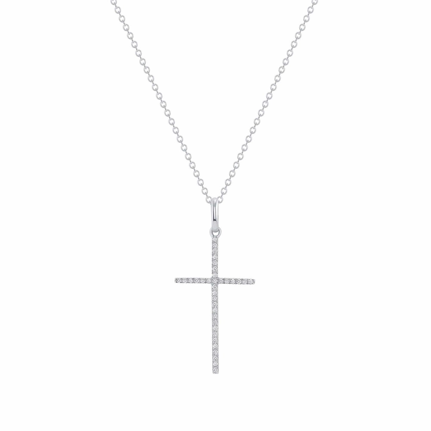 Shy Creation 0.06Ct 14K W/G Diamond Cross Necklace SC22002782AC - Brownlee  Jewelers