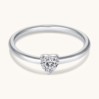 Petite Lab Diamond Solitaire Promise Ring