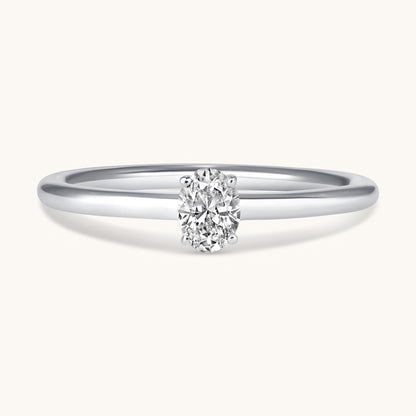 Petite Lab Diamond Solitaire Promise Ring