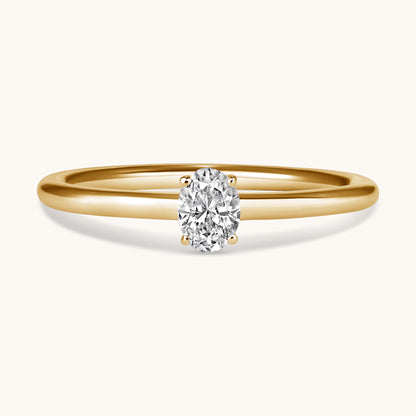 Petite Lab Diamond Solitaire Promise Ring