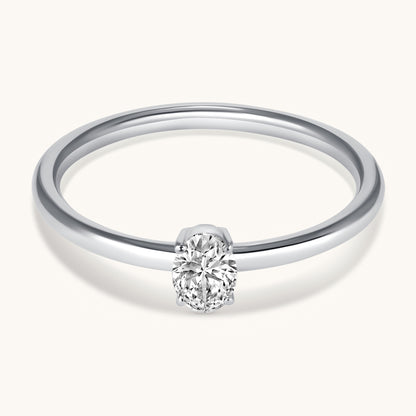 Petite Lab Diamond Solitaire Promise Ring