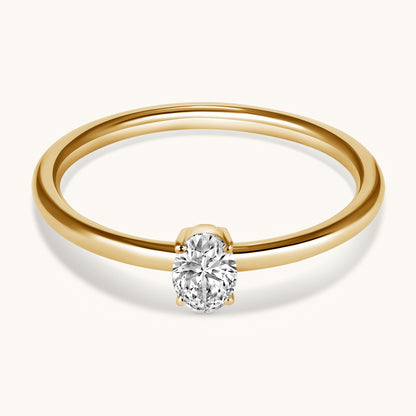 Petite Lab Diamond Solitaire Promise Ring