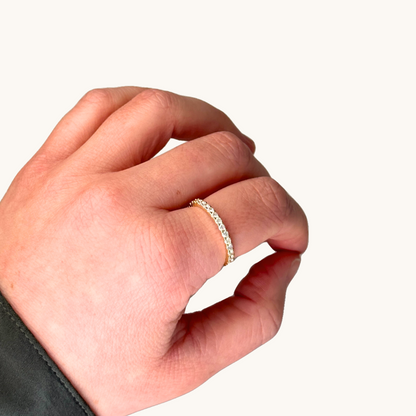 Double Prong Lab Diamond Band - Happy Jewelers Fine Jewelry Lifetime Warranty