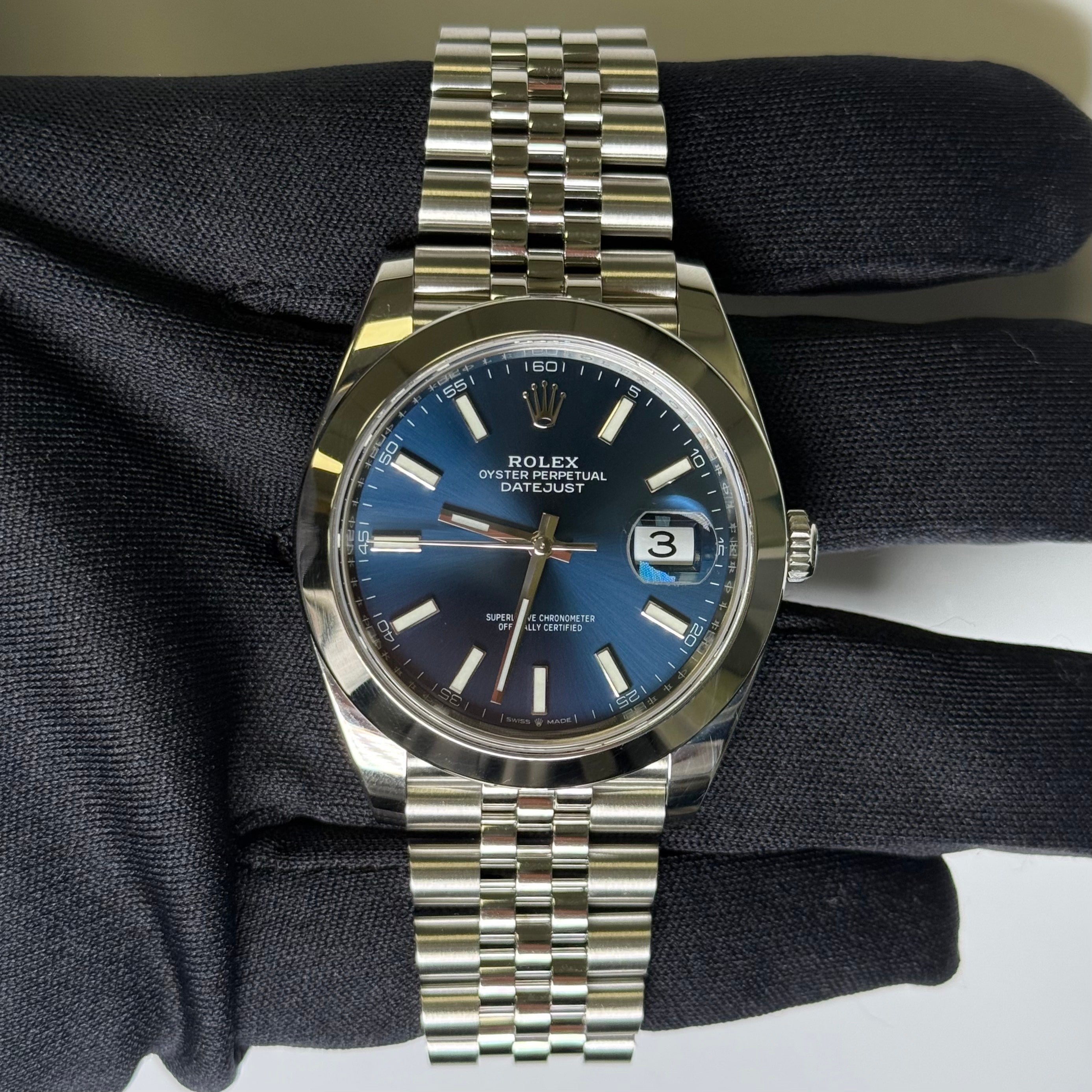 Rolex Datejust 41mm Blue Dial Watch Ref# 126300 - Happy Jewelers Fine Jewelry Lifetime Warranty