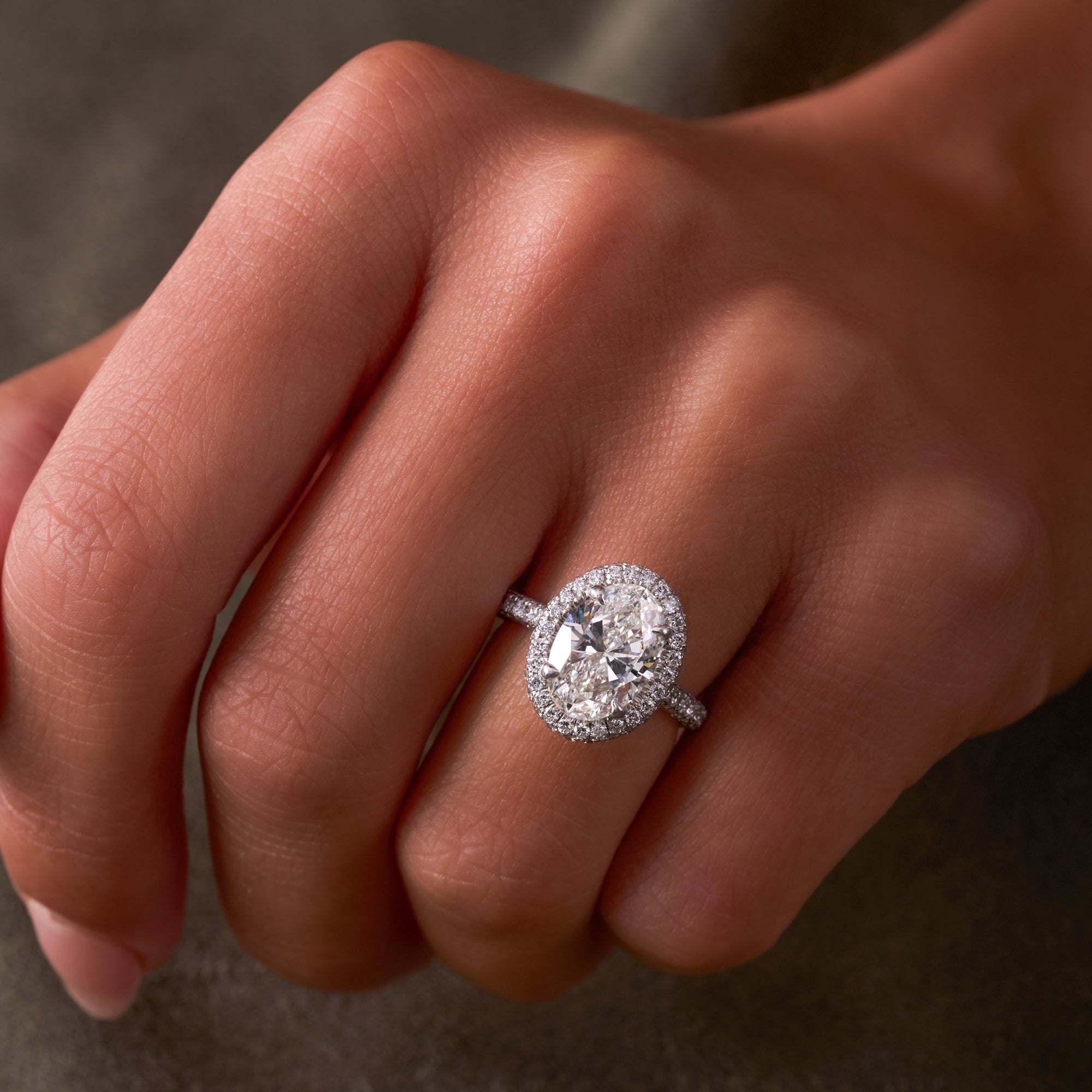 2.51 Oval Natural Diamond Engagement Ring with Diamond Cathedral