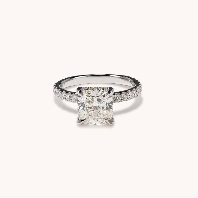3.04 Carat Cushion Natural Diamond Engagement Ring - Happy Jewelers Fine Jewelry Lifetime Warranty