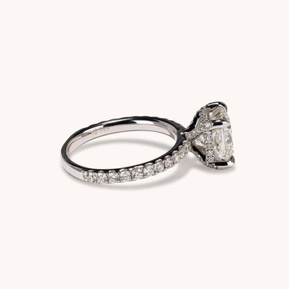 3.04 Carat Cushion Natural Diamond Engagement Ring - Happy Jewelers Fine Jewelry Lifetime Warranty