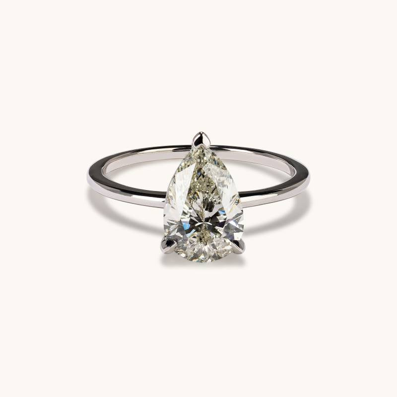 2.01 Pear Natural Diamond Engagement Ring