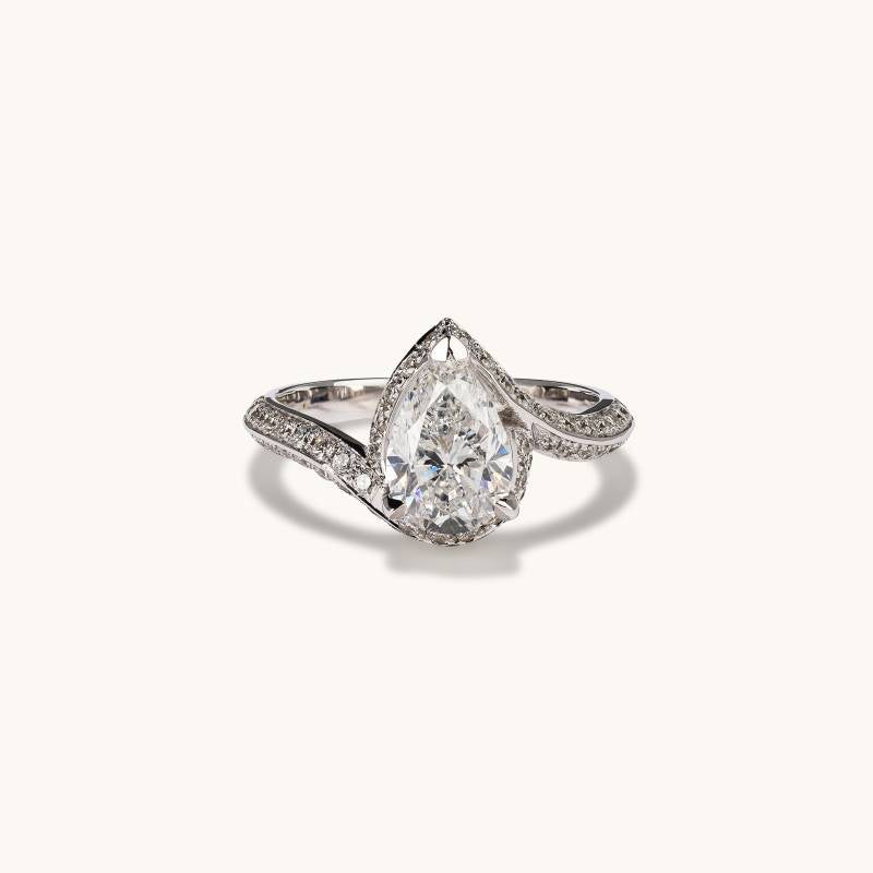 1.54 Pear Natural Diamond Engagement Ring