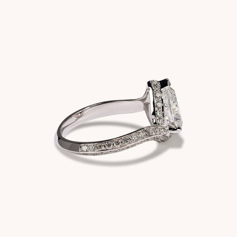 1.54 Pear Natural Diamond Engagement Ring