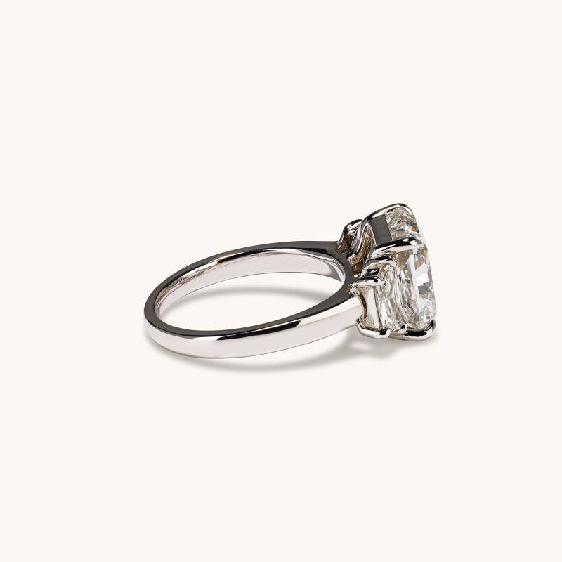 4.01 Oval Lab Diamond 3-Stone Engagement Ring