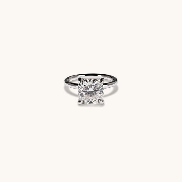 3.11 Cushion Lab Diamond Engagement Ring with Hidden Halo