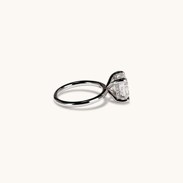 3.11 Cushion Lab Diamond Engagement Ring with Hidden Halo