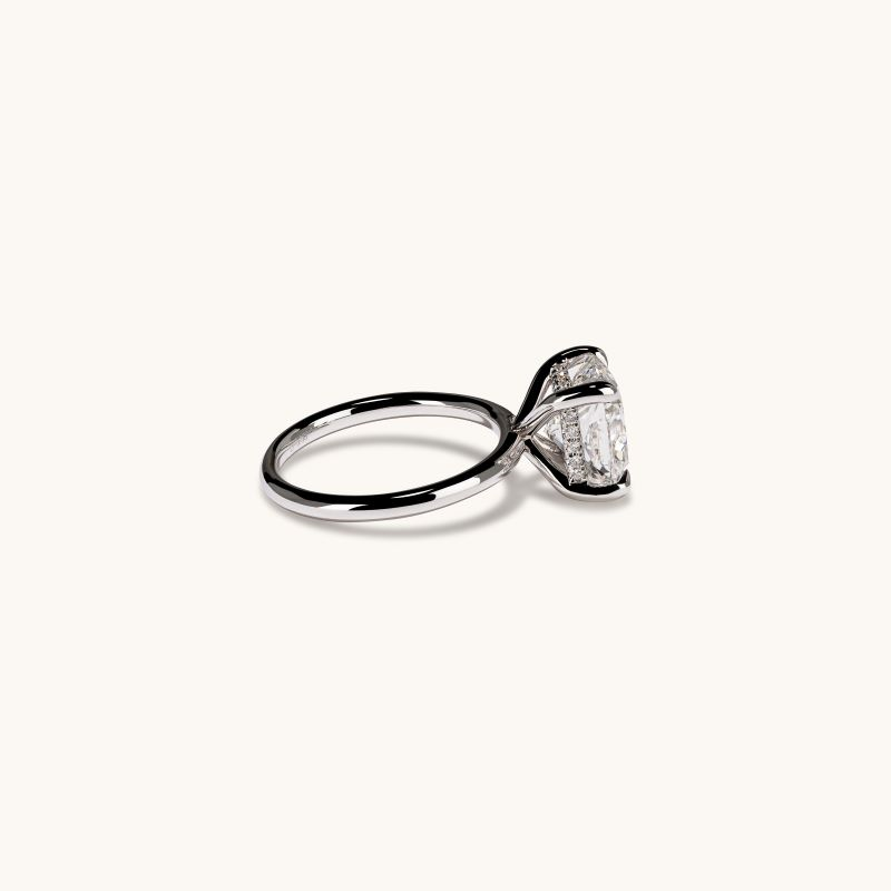 3.01 Round Lab Diamond Engagement Ring with Hidden Halo