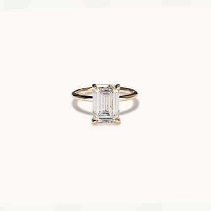 4.51 Emerald Lab Diamond Engagement Ring with Hidden Halo - Happy Jewelers Fine Jewelry Lifetime Warranty