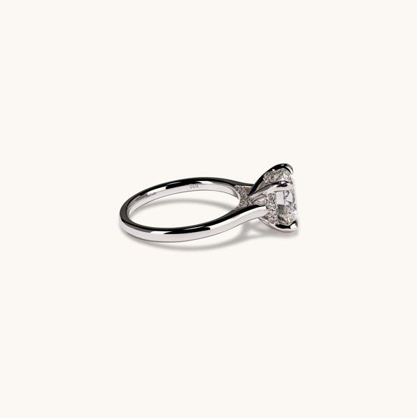 2.70 Round Lab Diamond Engagement Ring with Hidden Halo