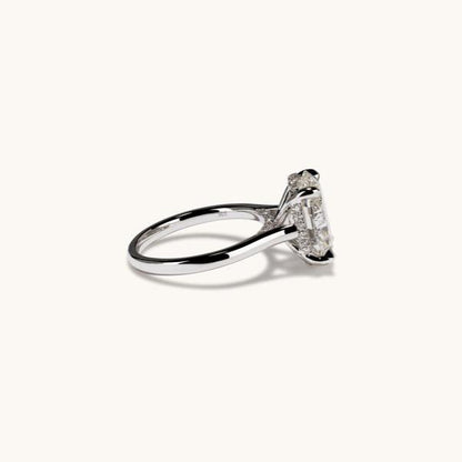 4.14 Oval Lab Diamond Engagement Ring with Hidden Halo - Happy Jewelers Fine Jewelry Lifetime Warranty