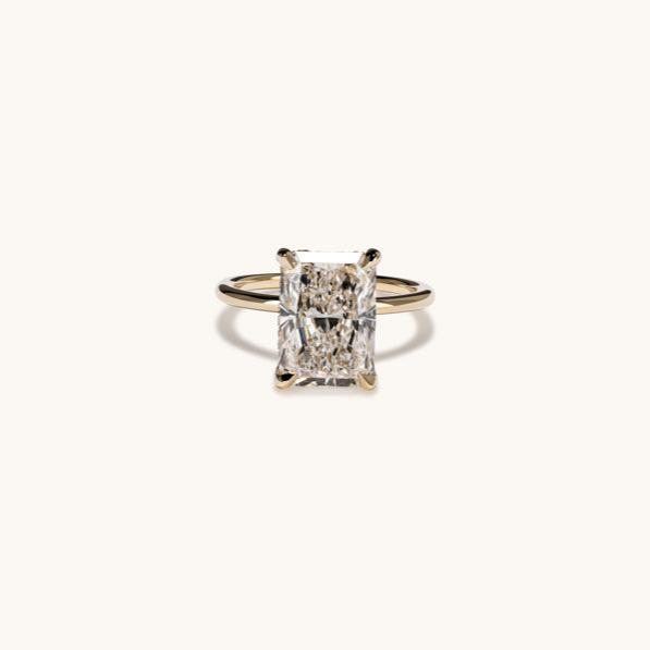 5.01 Radiant Lab Diamond Engagement Ring with Hidden Halo