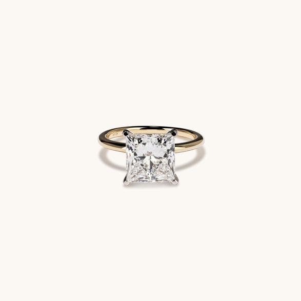 3.85 Princess Lab Diamond Engagement Ring