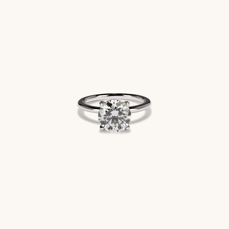 3.01 Round Lab Diamond Engagement Ring with Hidden Halo