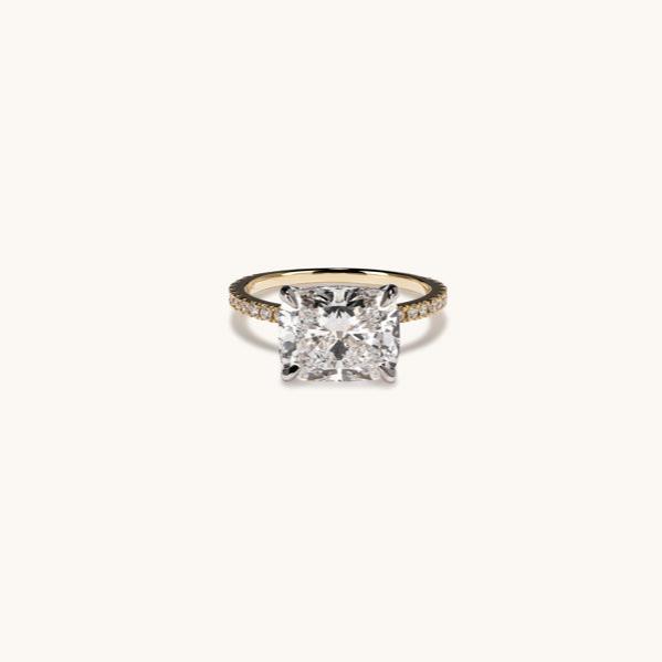 4.25 Cushion Lab Diamond East-West Engagement Ring