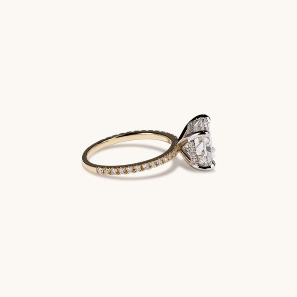 4.25 Cushion Lab Diamond East-West Engagement Ring