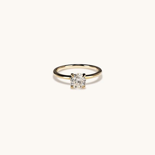 1.01 Round Natural Diamond Engagement Ring