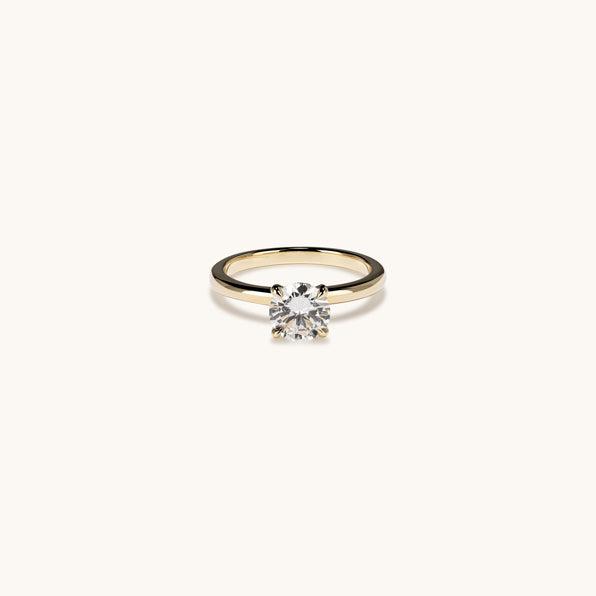 1.00 Round Natural Diamond Engagement Ring