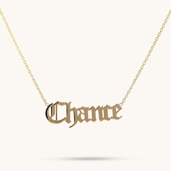 Old English Name Necklace