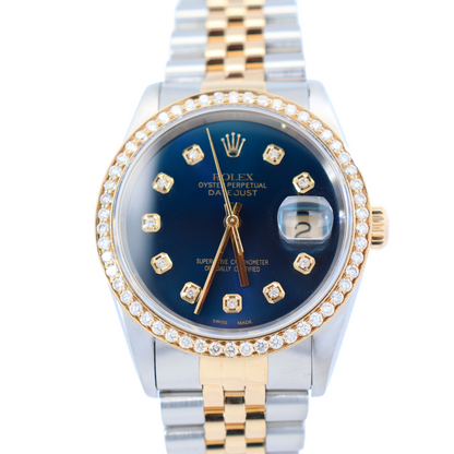 Rolex Datejust 36mm Blue Dial Watch Ref# 16233 - Happy Jewelers Fine Jewelry Lifetime Warranty