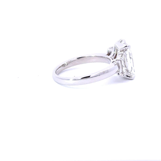 3.51 Carat Radiant Lab Grown Diamond 3 Stone Engagement Ring - Happy Jewelers Fine Jewelry Lifetime Warranty