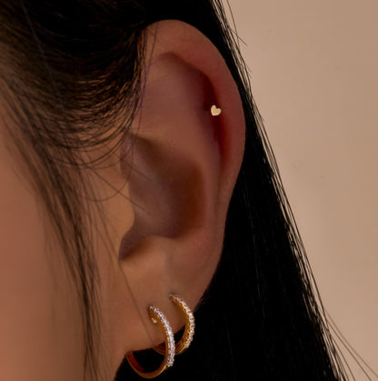 Heart Flat Back Single Stud Earring - Happy Jewelers Fine Jewelry Lifetime Warranty