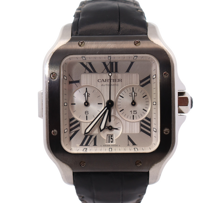 Cartier Santos 40mm Silver Dial Watch Ref# WSSA0017