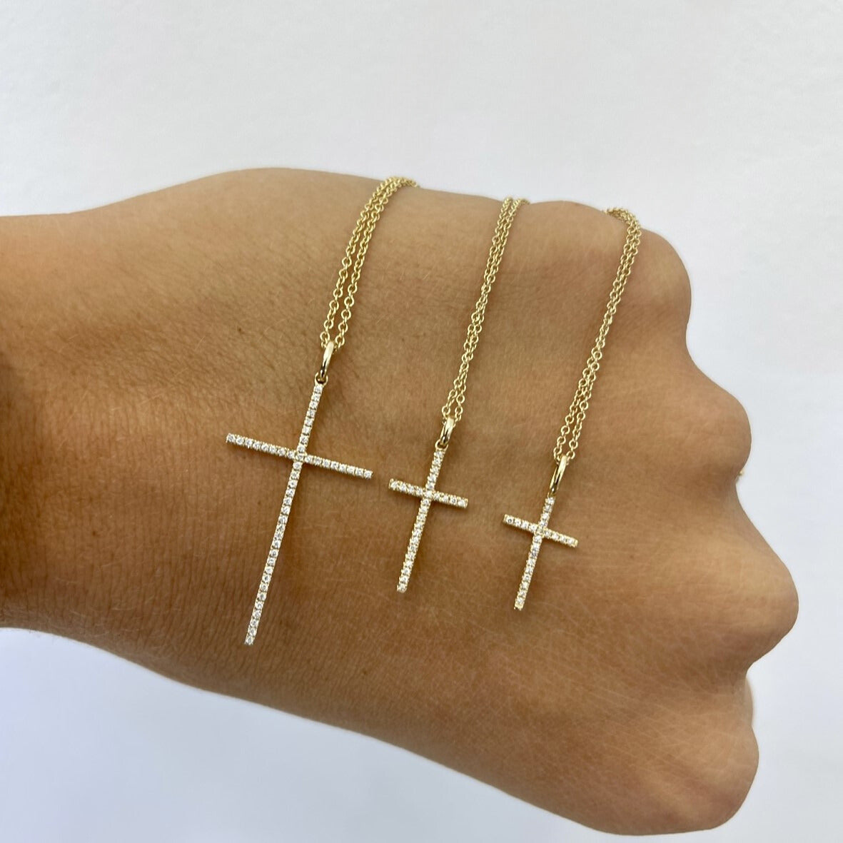 Thin Diamond Cross Necklace - Happy Jewelers Fine Jewelry Lifetime Warranty