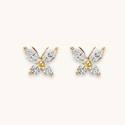Petite Butterfly Diamond Stud Earrings - Happy Jewelers Fine Jewelry Lifetime Warranty